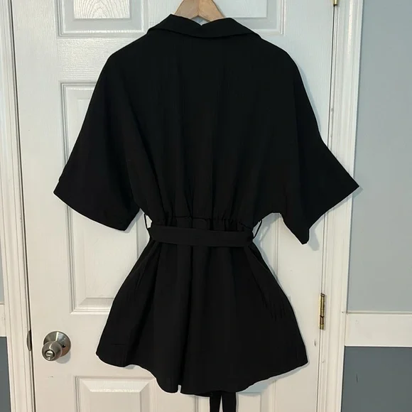 SHEIN Black Button-Up Romper - Picture 4 of 9